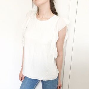 Rebecca Minkoff monsoon top white ruffled‎ XS